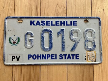 2009 Kaselehlie State of Pohnpei License Plate