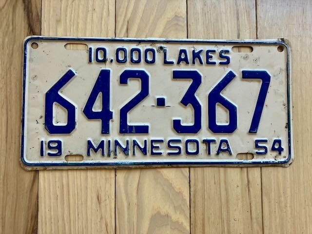 1954 Minnesota License Plate