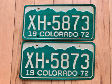 Pair of 1972 Colorado License Plates
