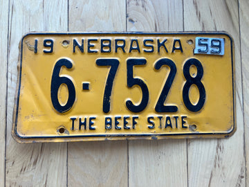 1959 Nebraska License Plate
