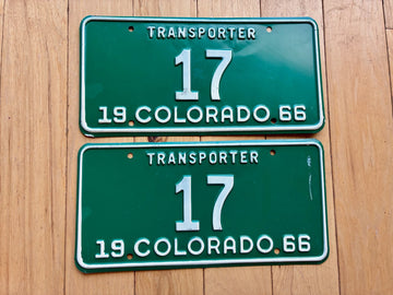 Pair of 1966 Colorado Transporter License Plates
