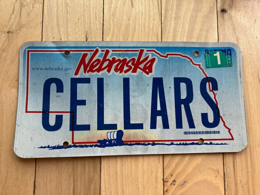 2007 Nebraska Vanity License Plate - CELLARS