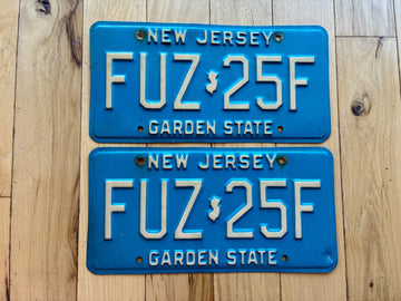 Pair of 1980s Base New Jersey License Plates