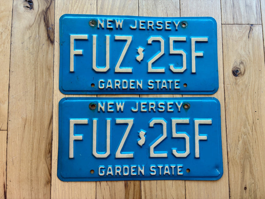 Pair of 1980s Base New Jersey License Plates