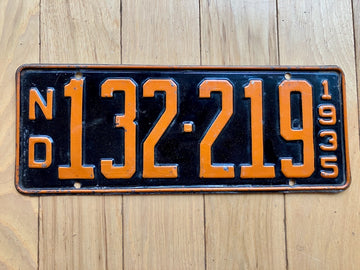 1935 North Dakota License Plate