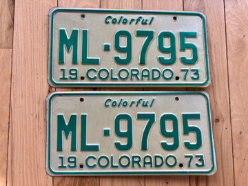 Pair of 1973 Colorado License Plates