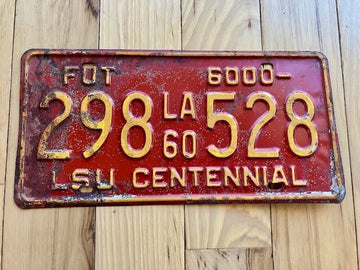 1960 Louisiana License Plate / LSU Centennial