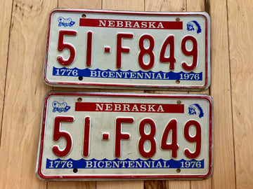 Pair Of 1976 Nebraska License Plates