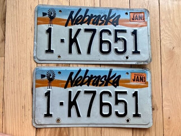 Pair of 1993 Nebraska License Plates