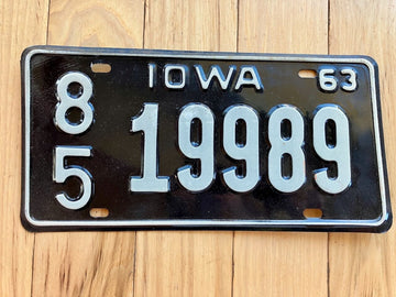 1963 Iowa License Plate