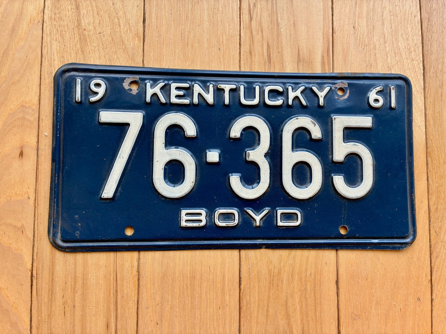 1961 Kentucky Boyd County License Plate