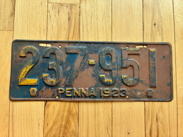 1923 Pennsylvania License Plate