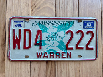 1981 Mississippi Warren County License Plate