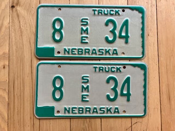 Pair of 1970's Nebraska Special Mobile Equipment License Plates