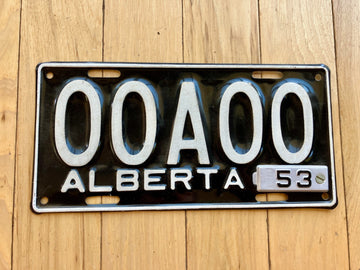 1953 Alberta Sample License Plate