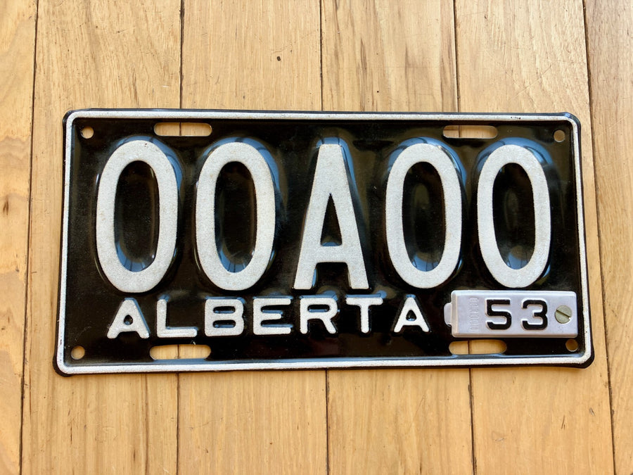 1953 Alberta Sample License Plate