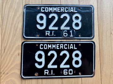 Pair of 1961 Rhode Island Commercial License Plates