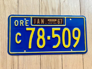 1967 Oregon License Plate