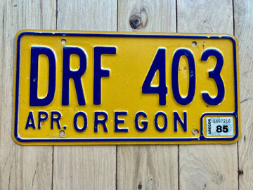 1985 Oregon License Plate