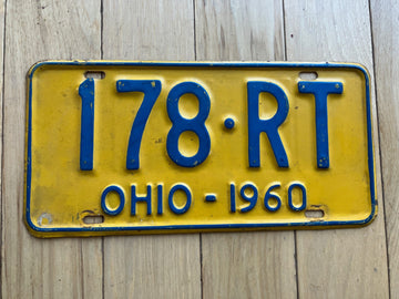 1960 Ohio License Plate