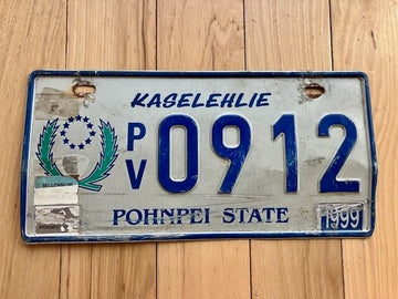 1999 Kaselehlie Pohnpei State License Plate