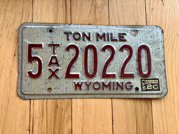 1980 Wyoming Ton Mile License Plate