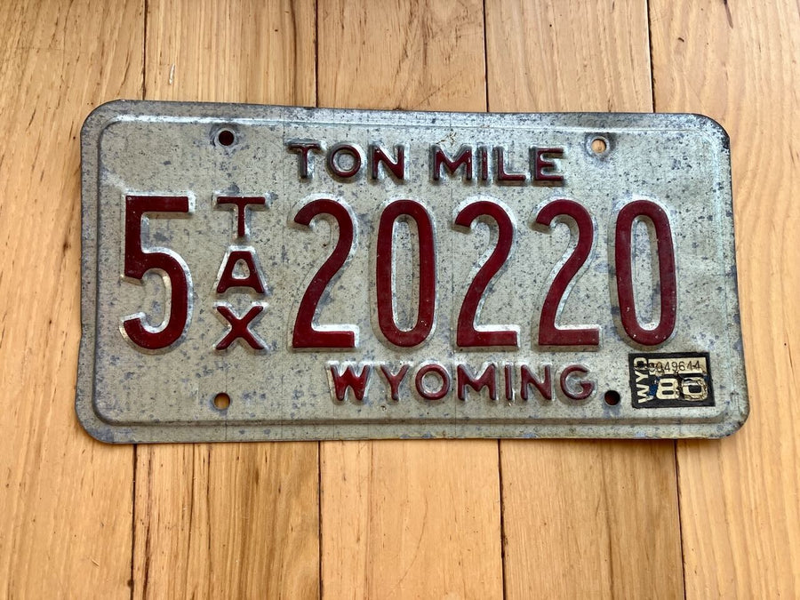 1980 Wyoming Ton Mile License Plate
