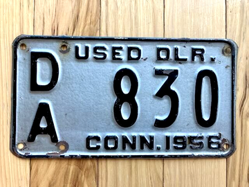 1956 Connecticut Used Dealer License Plate