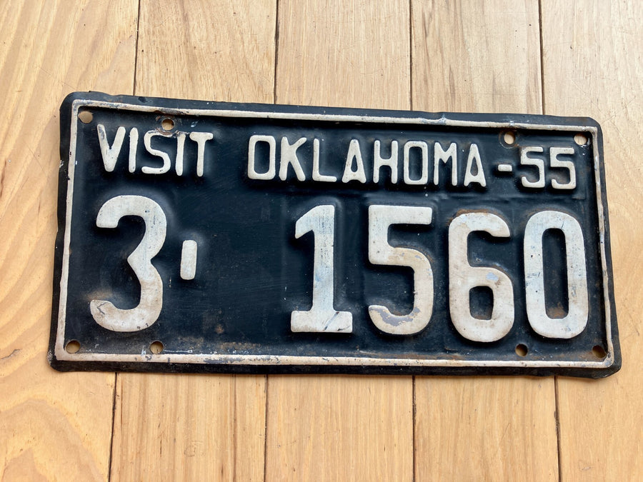 1955 Oklahoma License Plate
