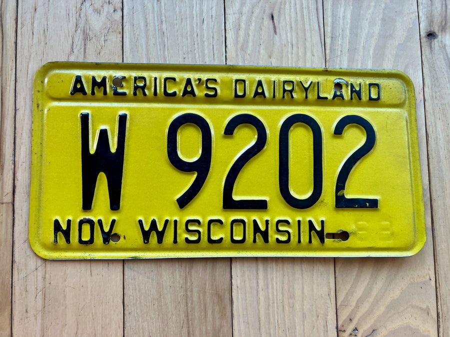 1968 Wisconsin License Plate