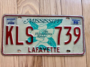 1980 Mississippi Lafayette County License Plate