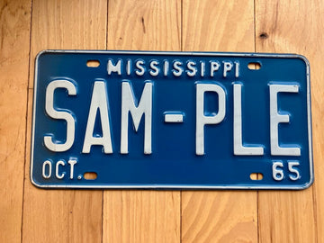 1965 Mississippi Sample License Plate