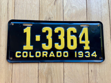 1934 Repainted Colorado License Plate