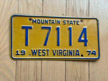 1974 West Virginia Light Trailer License Plate