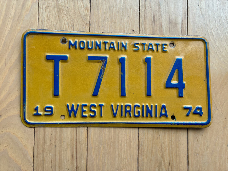 1974 West Virginia Light Trailer License Plate