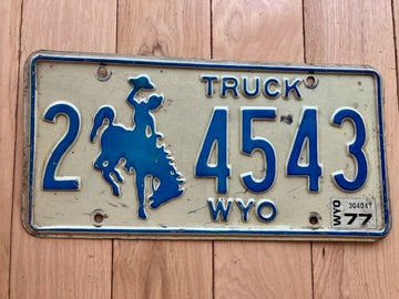 1977 Wyoming Truck License Plate