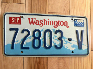 2000 Washington State License Plate (Older Cursive Style Plate)