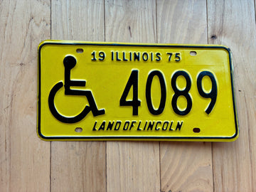1975 Illinois Disabled License Plate