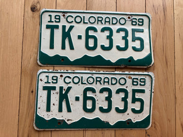 Pair of 1969 Colorado License Plates