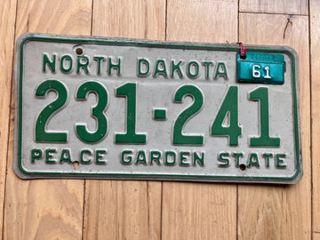 1961 North Dakota License Plate