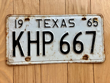 1965 Texas License Plate