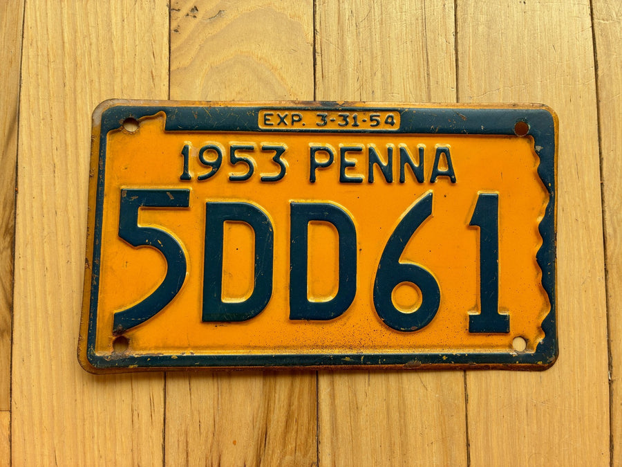 1953 1954 Pennsylvania License Plate