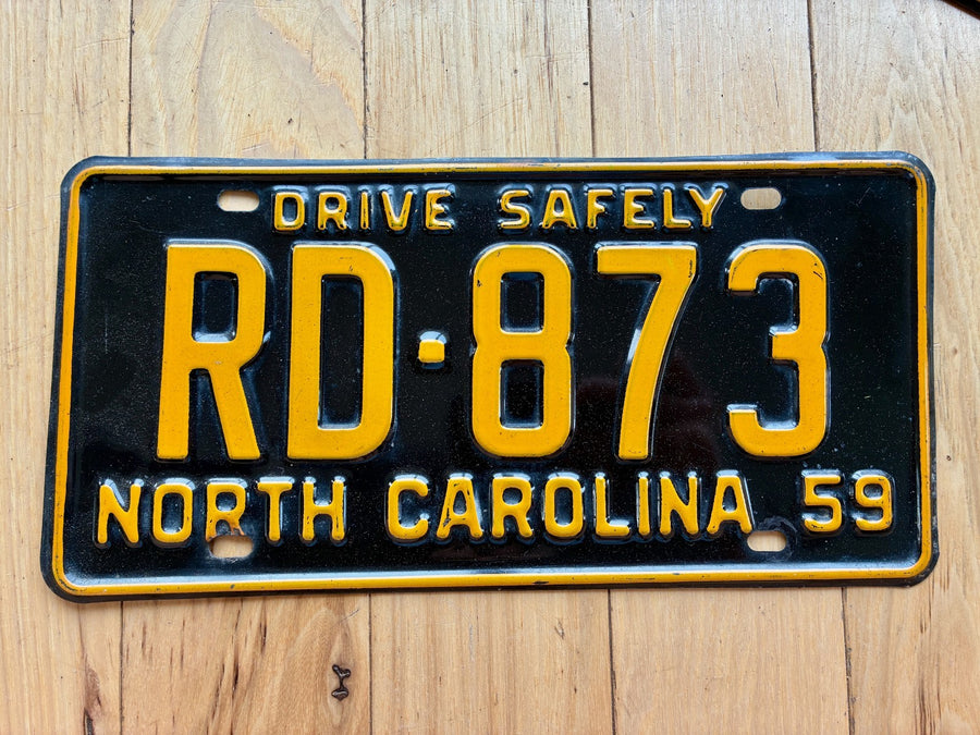 1959 North Carolina License Plate