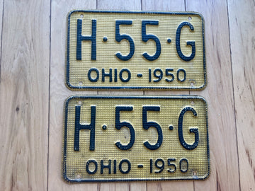 Pair of 1950 Ohio License Plates