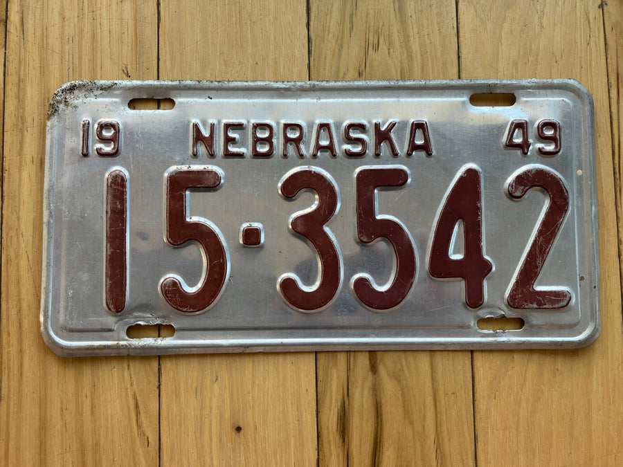 1949 Nebraska License Plate
