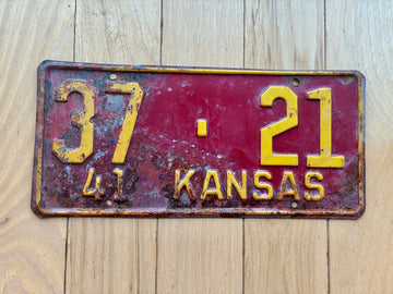 1941 Kansas License Plate