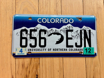 2012 University Of Northern Colorado License Plate