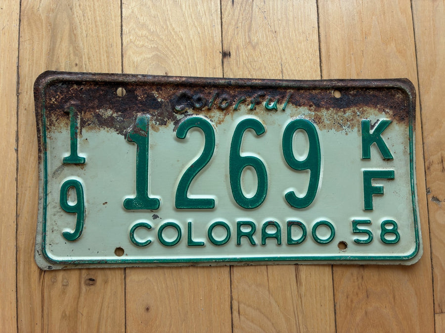 1958 Colorado License Plate