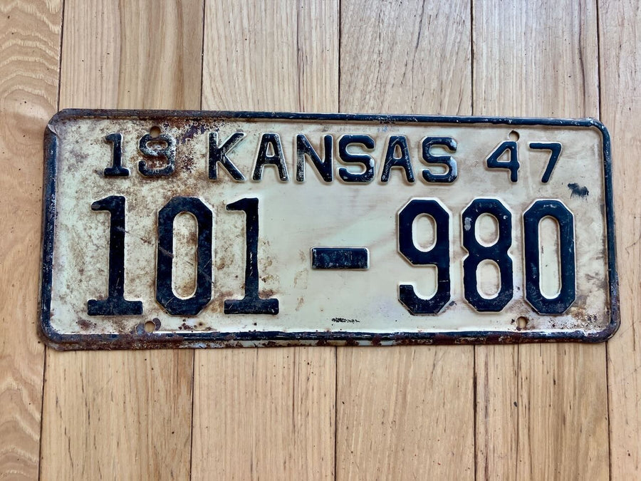 1947 Kansas License Plate
