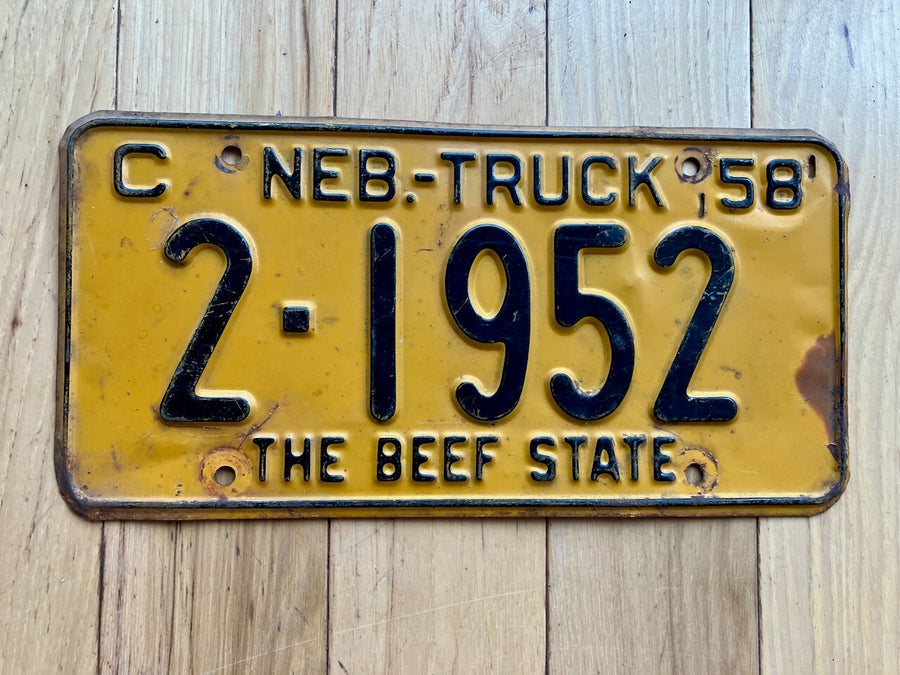 1958 Nebraska Truck License Plate